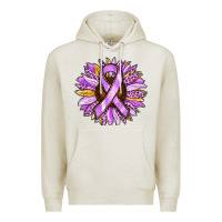 Oatmeal Heather Cancer Awareness Sunflower Premium Hoodie - RanaPortraitStore