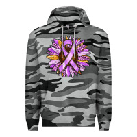 Slate Camo Cancer Awareness Sunflower Premium Hoodie - RanaPortraitStore