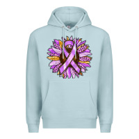 Blue Mist Cancer Awareness Sunflower Premium Hoodie - RanaPortraitStore