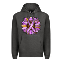 Charcoal Heather Cancer Awareness Sunflower Premium Hoodie - RanaPortraitStore