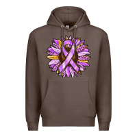 Coffee Cancer Awareness Sunflower Premium Hoodie - RanaPortraitStore