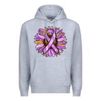 Heather Grey Cancer Awareness Sunflower Premium Hoodie - RanaPortraitStore