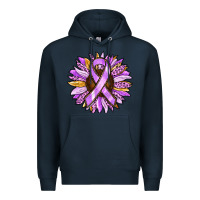 Navy Cancer Awareness Sunflower Premium Hoodie - RanaPortraitStore