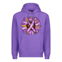 Purple Cancer Awareness Sunflower Premium Hoodie - RanaPortraitStore