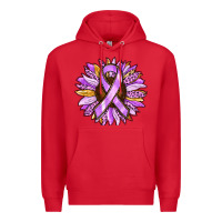 Red Cancer Awareness Sunflower Premium Hoodie - RanaPortraitStore