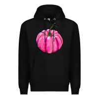 Black Breast Cancer Awareness Pink Pumpkin Premium Hoodie - RanaPortraitStore