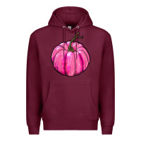 Burgundy Breast Cancer Awareness Pink Pumpkin Premium Hoodie - RanaPortraitStore