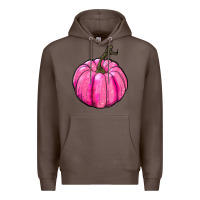 Coffee Breast Cancer Awareness Pink Pumpkin Premium Hoodie - RanaPortraitStore