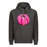 Smoke Breast Cancer Awareness Pink Pumpkin Premium Hoodie - RanaPortraitStore