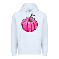 White Breast Cancer Awareness Pink Pumpkin Premium Hoodie - RanaPortraitStore