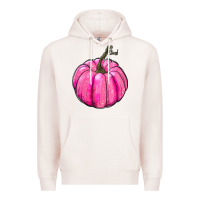 Pale Pink Breast Cancer Awareness Pink Pumpkin Premium Hoodie - RanaPortraitStore