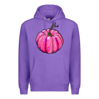 Purple Breast Cancer Awareness Pink Pumpkin Premium Hoodie - RanaPortraitStore