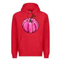 Red Breast Cancer Awareness Pink Pumpkin Premium Hoodie - RanaPortraitStore