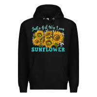Black just a girl who loves sunflower Premium Hoodie - texasbilliewilder