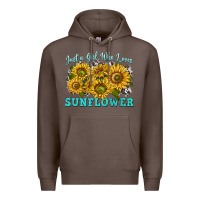 Coffee just a girl who loves sunflower Premium Hoodie - texasbilliewilder