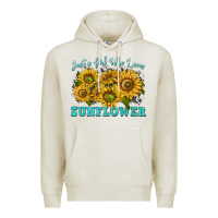 Oatmeal Heather just a girl who loves sunflower Premium Hoodie - texasbilliewilder