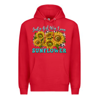 Red just a girl who loves sunflower Premium Hoodie - texasbilliewilder