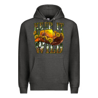 Charcoal Heather keep it wild western Premium Hoodie - texasbilliewilder