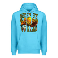 Ocean Blue keep it wild western Premium Hoodie - texasbilliewilder