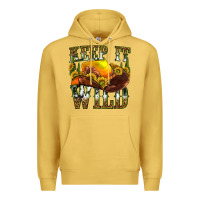 Antique Gold keep it wild western Premium Hoodie - texasbilliewilder