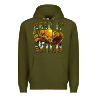 Army Green keep it wild western Premium Hoodie - texasbilliewilder