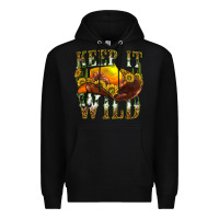 Black keep it wild western Premium Hoodie - texasbilliewilder