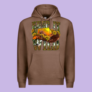 Keep It Wild Western Premium Hoodie Designed By Texasbilliewilder