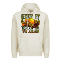 Oatmeal Heather keep it wild western Premium Hoodie - texasbilliewilder
