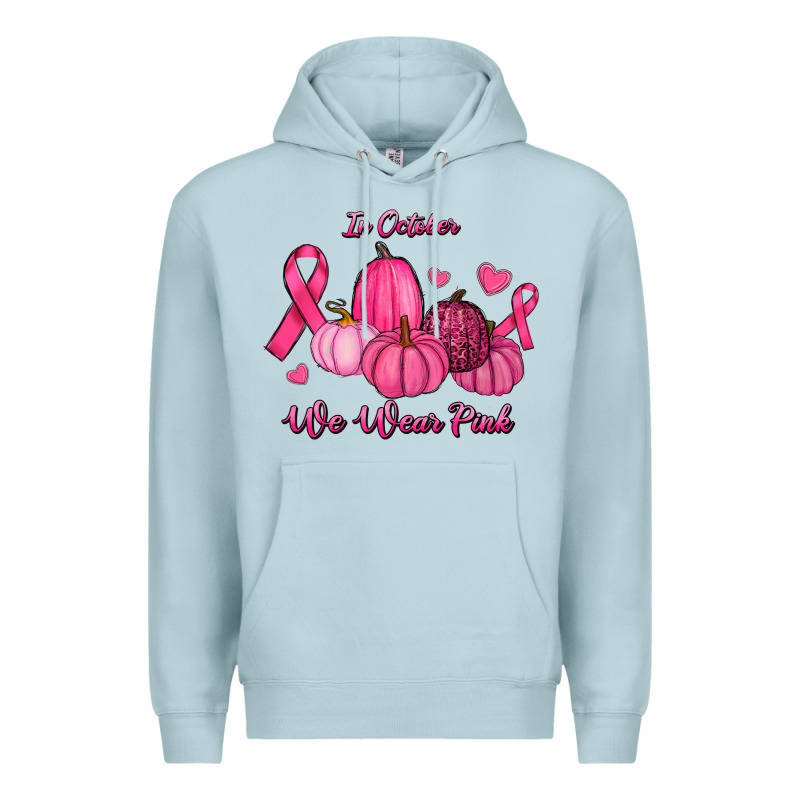 In October We Wear Pink Pumpkins Premium Hoodie by RanaPortraitStore | Teevron