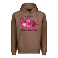 Chestnut In October We Wear Pink Pumpkins Premium Hoodie - RanaPortraitStore