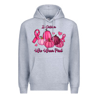 Heather Grey In October We Wear Pink Pumpkins Premium Hoodie - RanaPortraitStore