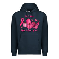 Navy In October We Wear Pink Pumpkins Premium Hoodie - RanaPortraitStore