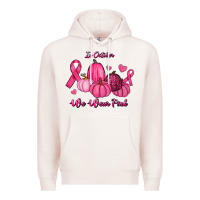 Pale Pink In October We Wear Pink Pumpkins Premium Hoodie - RanaPortraitStore