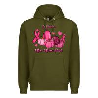 Army Green In October We Wear Pink Pumpkins Premium Hoodie - RanaPortraitStore