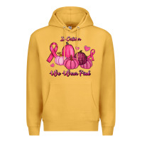 Mustard In October We Wear Pink Pumpkins Premium Hoodie - RanaPortraitStore