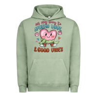 Pigment Oil Green on my way to spread love Urban Hoodie - MaliasSmallBusiness