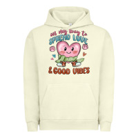 Pigment Pistachio on my way to spread love Urban Hoodie - MaliasSmallBusiness