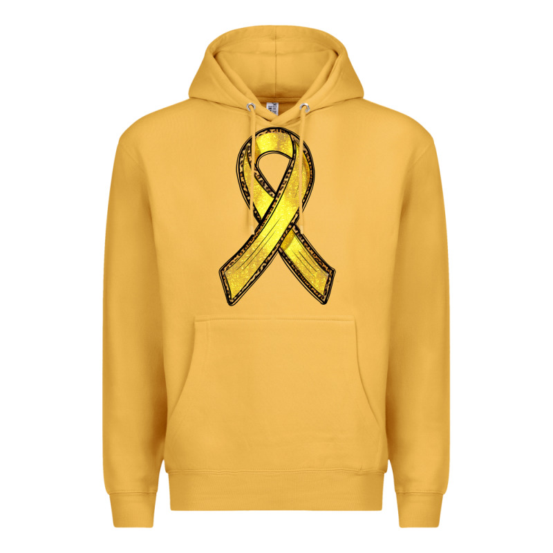 Gold Cancer Ribbon Premium Hoodie by RanaPortraitStore | Teevron