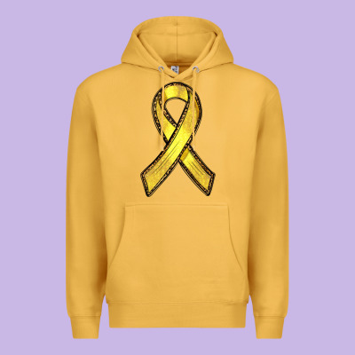 Premium Hoodie Gold Cancer ribbon