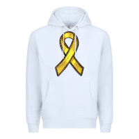 White Gold Cancer ribbon Premium Hoodie - RanaPortraitStore