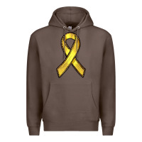 Coffee Gold Cancer ribbon Premium Hoodie - RanaPortraitStore