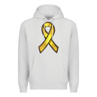 Dove Grey Gold Cancer ribbon Premium Hoodie - RanaPortraitStore