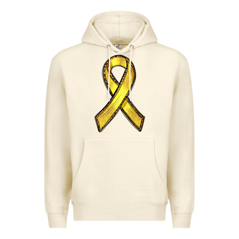 Gold Cancer Ribbon Premium Hoodie by RanaPortraitStore | Teevron