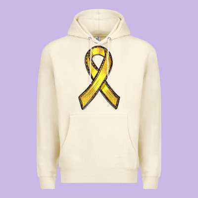 Premium Hoodie Gold Cancer ribbon