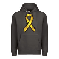 Smoke Gold Cancer ribbon Premium Hoodie - RanaPortraitStore