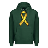 Sports Green Gold Cancer ribbon Premium Hoodie - RanaPortraitStore