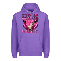 Purple keep on talking yourself im not pretty western Premium Hoodie - texasbilliewilder