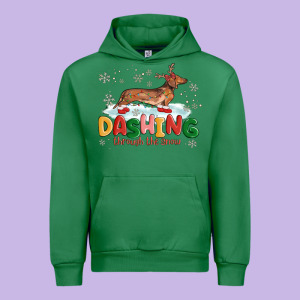 Dachshund Through The Snow Urban Hoodie Designed By Maliassmallbusiness