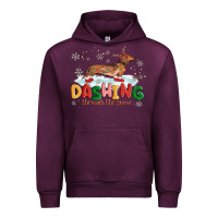 Mauve Wine dachshund through the snow Urban Hoodie - MaliasSmallBusiness