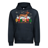 Navy dachshund through the snow Urban Hoodie - MaliasSmallBusiness